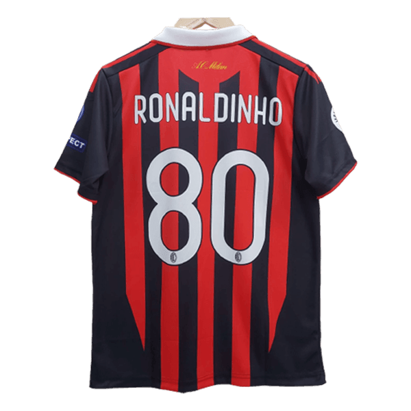 Ac Milan Ronaldinho Embroidery Retrô Jersey - Collection