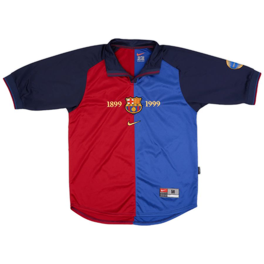 Barcelona Home Retro Jersey Anniversary Transfer 1899-1999 - image 1