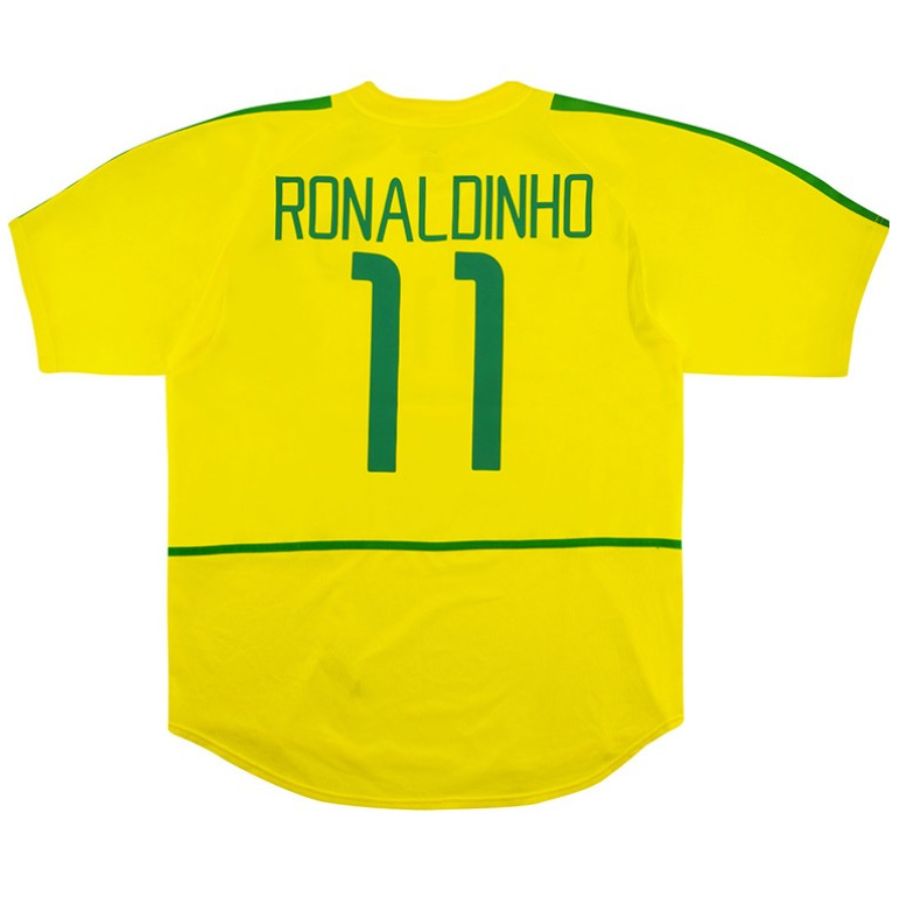 Ronaldinho 11 Brazil Home Retro 2002 World Cup Ronaldo Ronaldinho Rivaldo - image 1