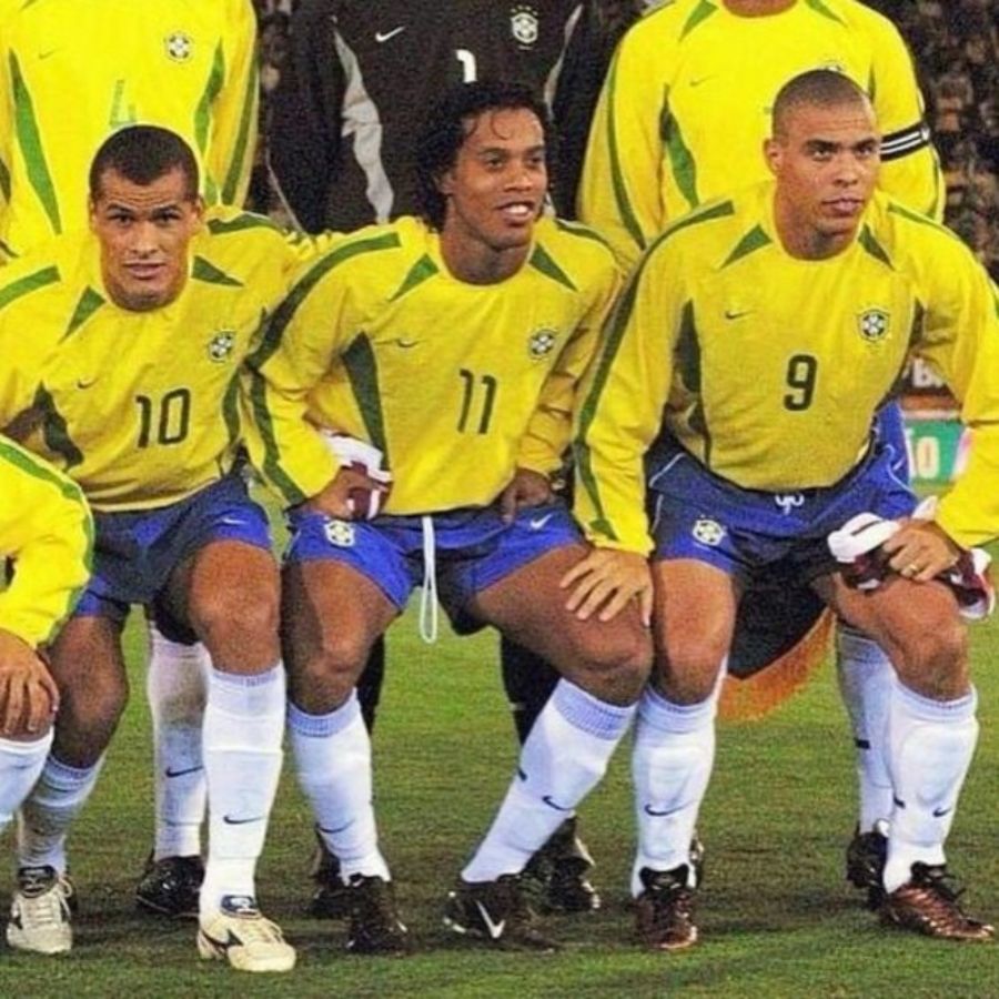 Brazil Home Retro 2002 World Cup Ronaldo Ronaldinho Rivaldo - image 2