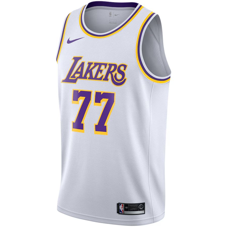 Luka Dončić Los Angeles Lakers Unisex Swingman Jersey - Icon Edition - Gol, Purple, White - image 8