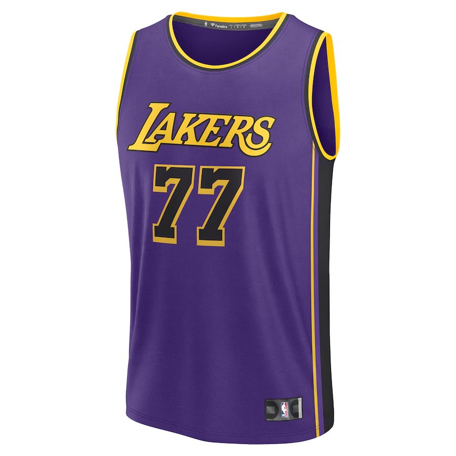 Luka Dončić Los Angeles Lakers Unisex Swingman Jersey - Icon Edition - Gol, Purple, White - image 6