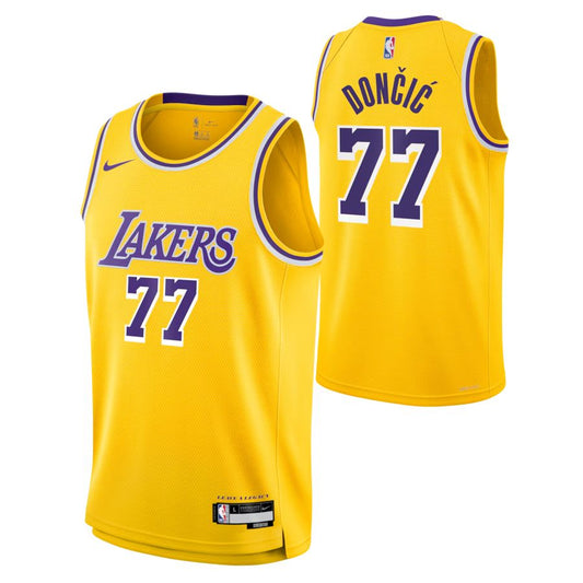 Luka Dončić Los Angeles Lakers  Unisex Swingman Jersey - Icon Edition - Gol, Purple, White