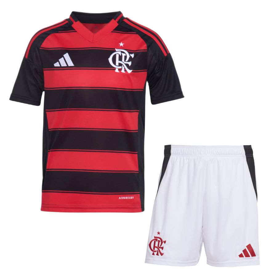 Kids Kit Flamengo Home Fan Jersey 2025/26 - image 1