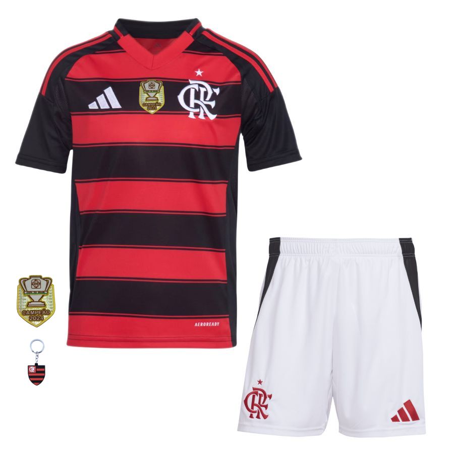 Kids Kit Flamengo Home Fan Jersey 2025/26 - image 5