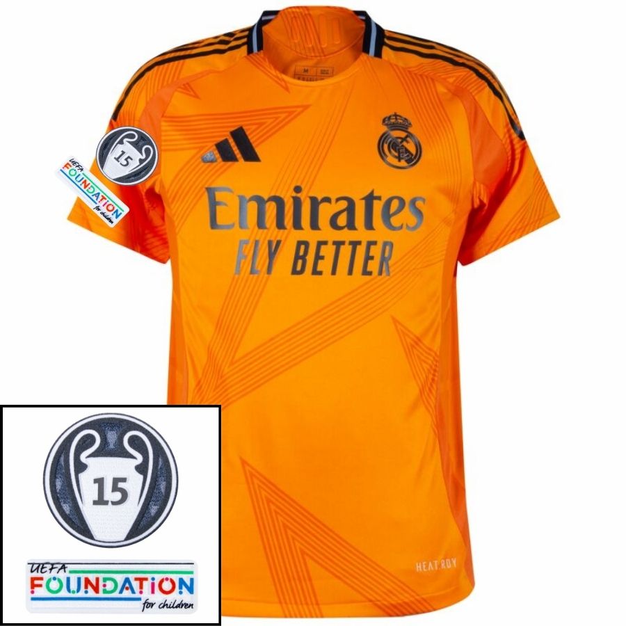 Real Madrid Vini JR. 7 Away Fan Jersey 2024/25 es UCL UEFA Foundation (Official Printing)