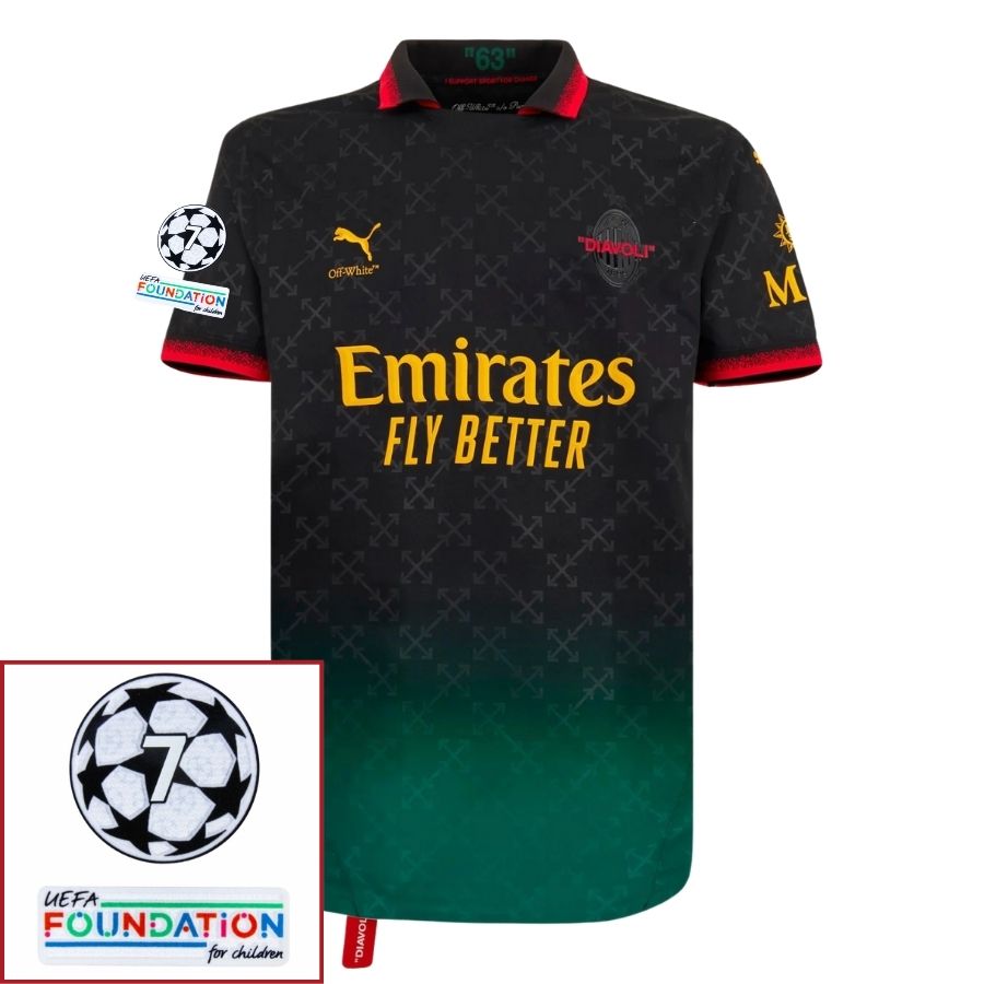 AC Milan BLACK JERSEY DIAVOLI X OFF-WHITE Fan Jersey 2025 - image 5