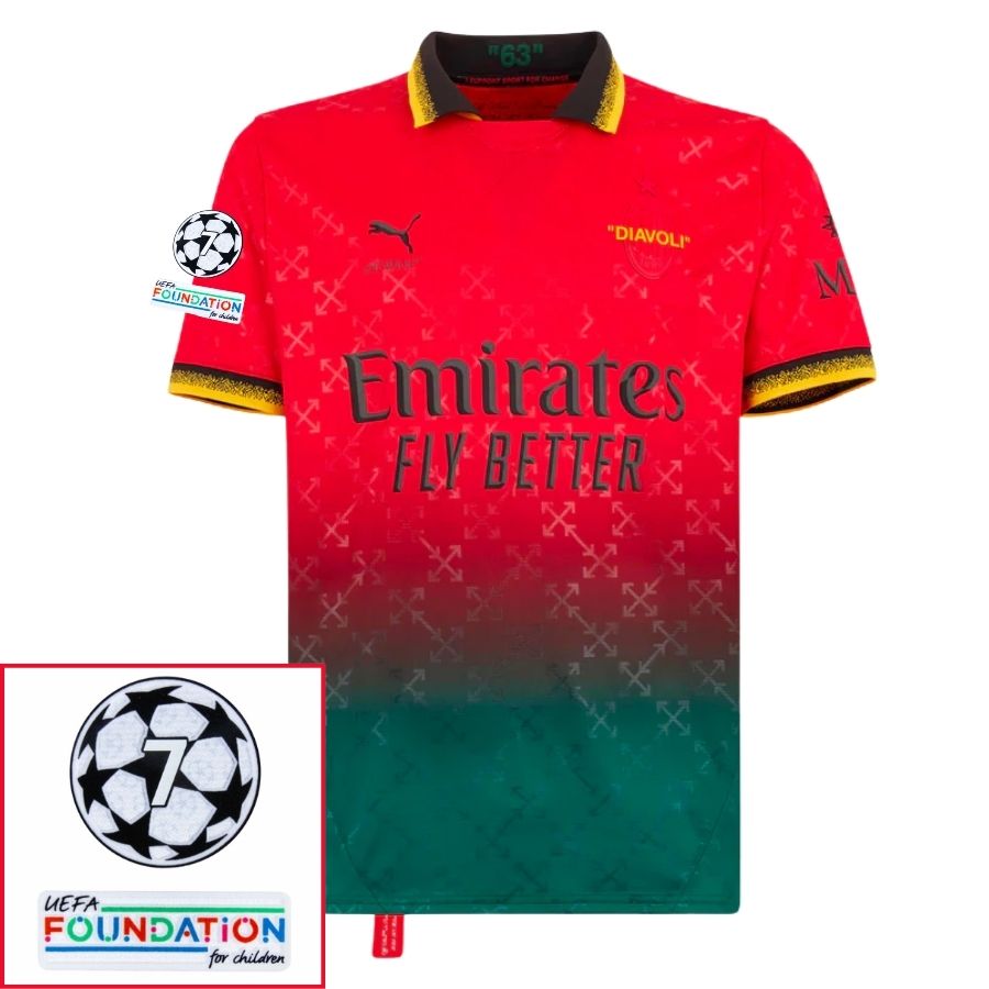 AC Milan RED JERSEY DIAVOLI X OFF-WHITE Fan Jersey 2025 - image 4