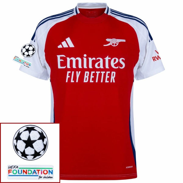 Arsenal Home Fan Jersey 2024/25 Patches UCL UEFA Foundation (Official Printing)