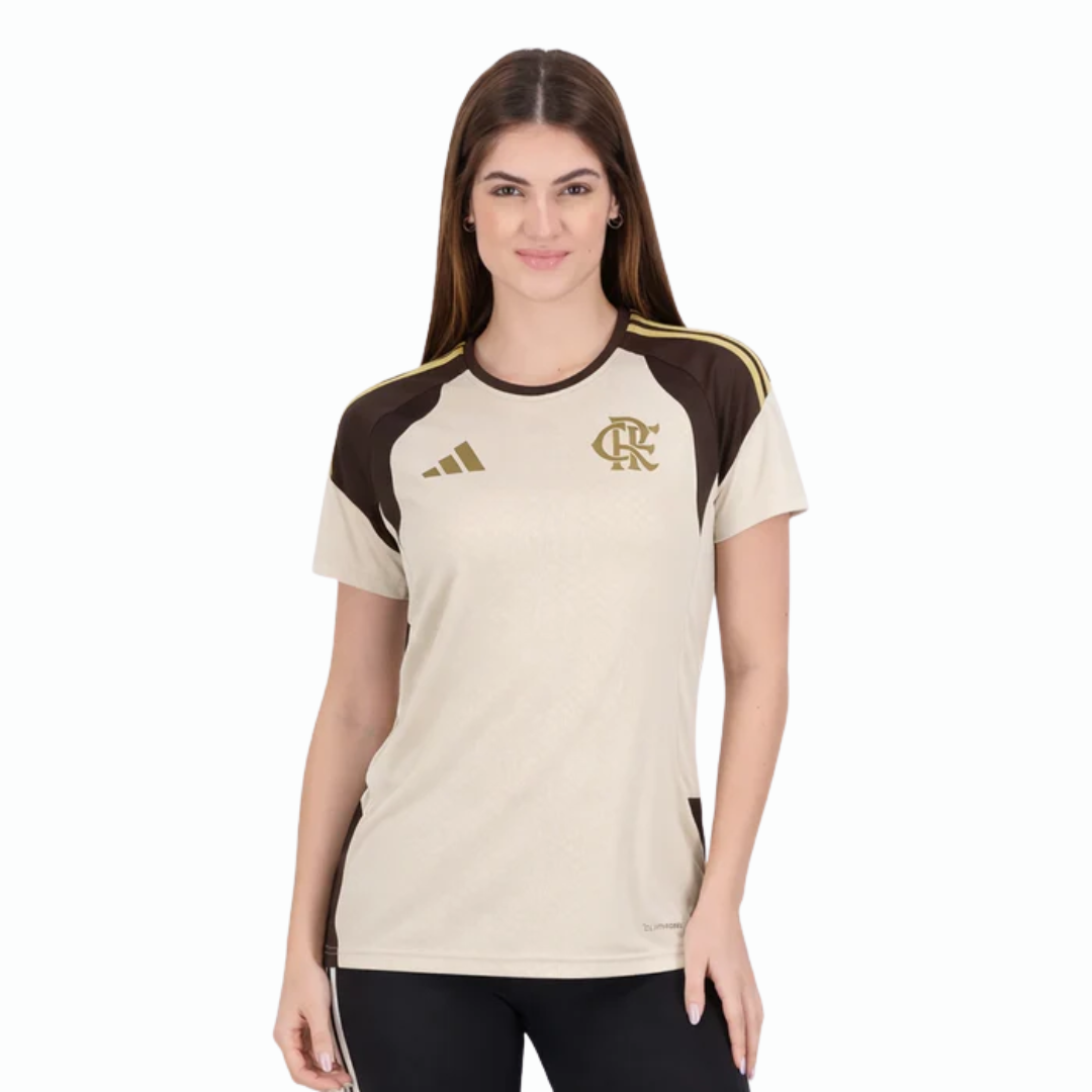 Camisa Feminina Flamengo Treino 2026 Bege - Fan Version - image 1