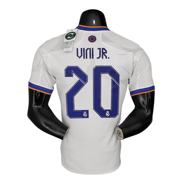 Real Madrid Home Authentic Player 2021/22 Vini JR. 20 FIFA WCC Patch UCL UEFA Foundation Patches