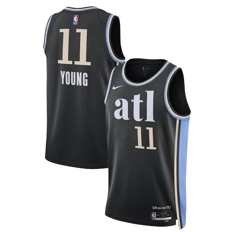 Trae Young Atlanta Hawks Unisex 23/24 NBA Jersey - Black - City Edition - image 1