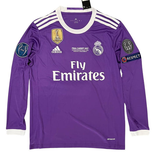 Real Madrid  Cristiano Ronaldo Away Retro 2016-17 es UCL UEFA Respect Final World (Official Printing)