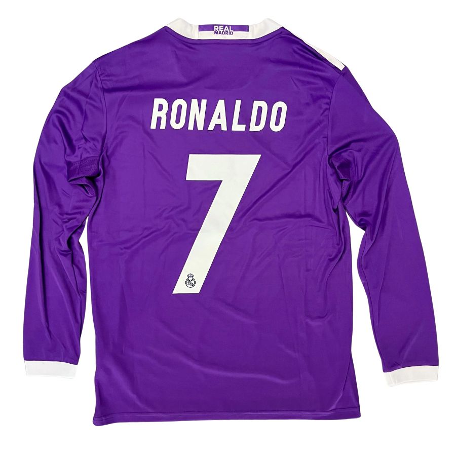Real Madrid  Cristiano Ronaldo Away Retro 2016-17 es UCL UEFA Respect Final World (Official Printing)