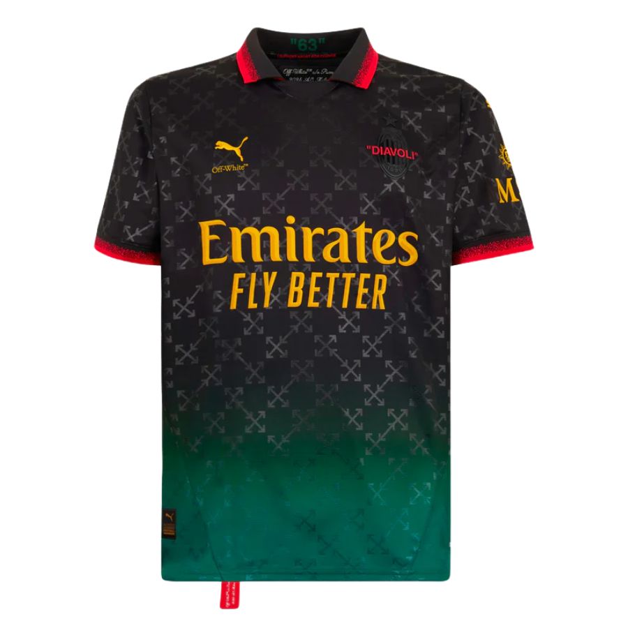 AC Milan BLACK JERSEY DIAVOLI X OFF-WHITE Fan Jersey 2025 - image 1
