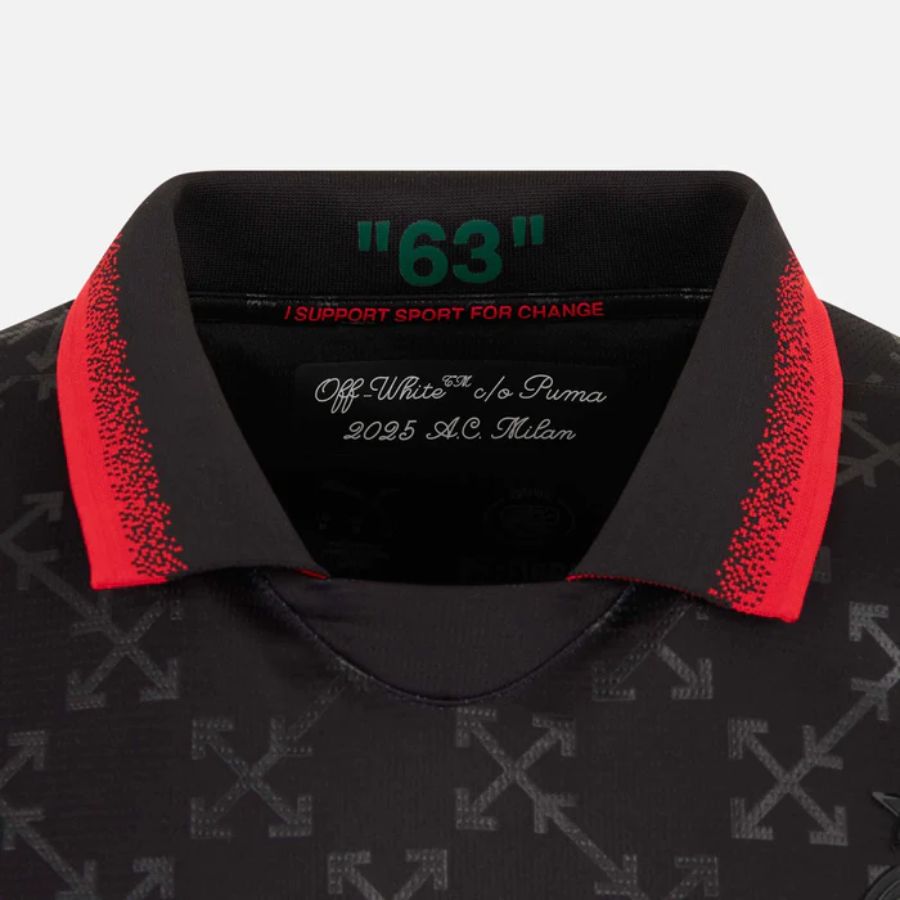 AC Milan BLACK JERSEY DIAVOLI X OFF-WHITE Fan Jersey 2025 - image 4