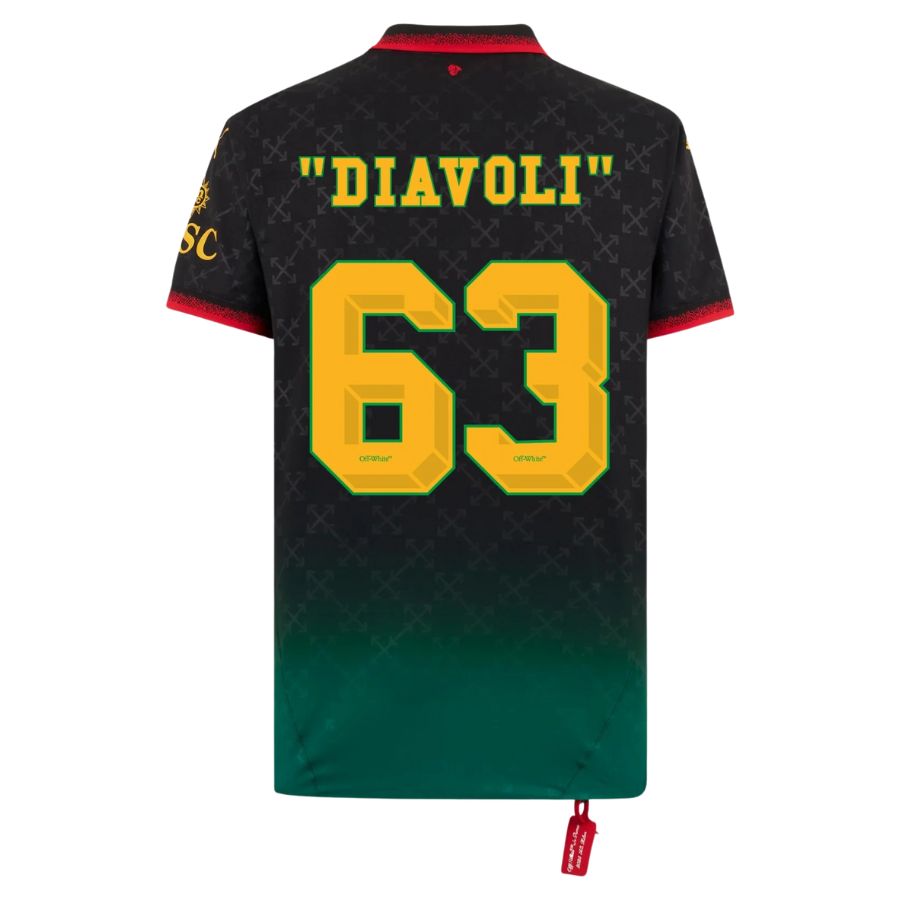 AC Milan BLACK JERSEY DIAVOLI X OFF-WHITE Fan Jersey 2025 - image 3